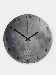 Часы настенные деревянные диаметром 31 см Moon (Луна) бесшумные интерьерные с фотопечатью