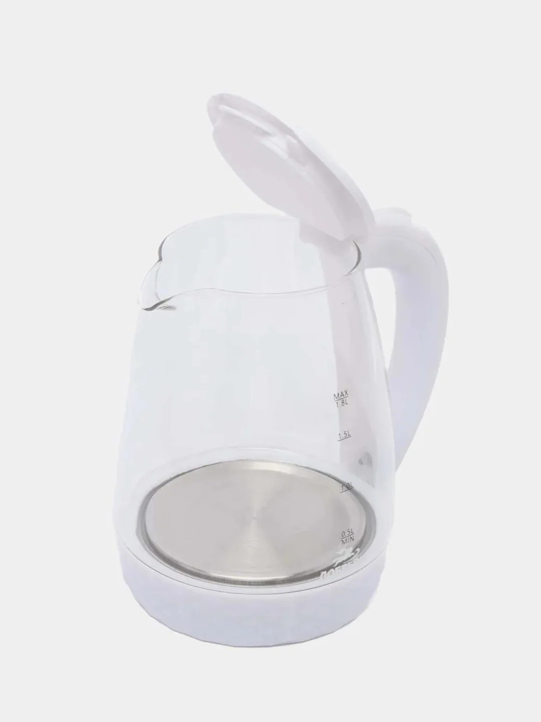 Белый чайник электрический Добрыня DO-1252W стеклянный, 1.8 л