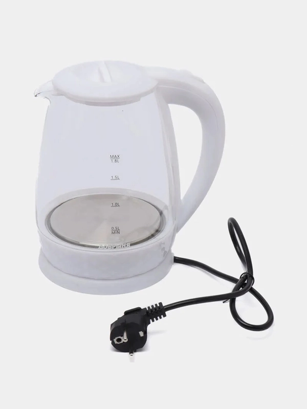 Чайник электрический Добрыня DO-1252W стеклянный, 1.8 л