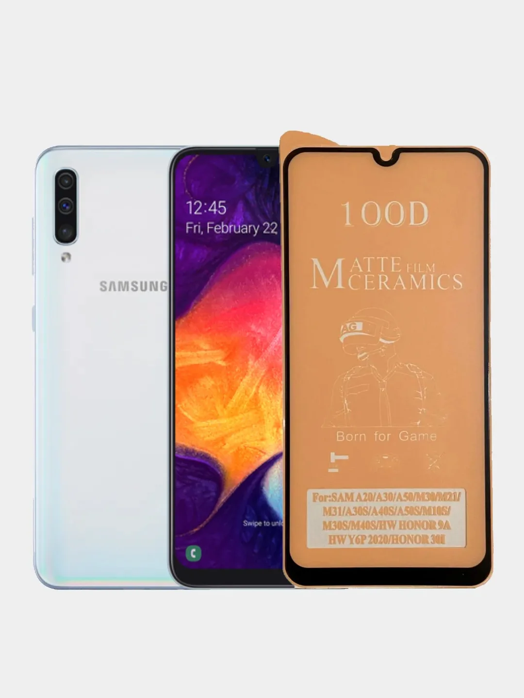 Матовое гибкое защитное стекло для Samsung A20/A30S/A50/M21/M31