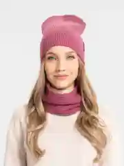 Женская шапка и снуд, вязаная, зимняя, с подкладкой, на флисе