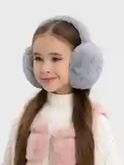 Серебряный меховые наушники / Утепленные наушники