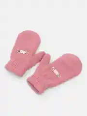 Коралловый варежки детские, двойные, шерсть, 15 р, 7-8 лет