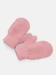 Пастельно-коралловый варежки детские, двойные, шерсть, 15 р, 7-8 лет