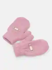 Розовый варежки детские, двойные, шерсть, 15 р, 7-8 лет