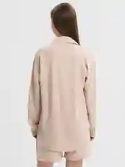 Бежевый костюм женский, рубашка и шорты