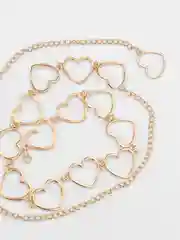 Золотой бодичейн, цепь с сердечками на талию
