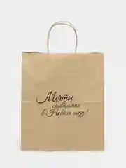 Молочный подарочный пакет, крафтовый, бумажный, 28см 24 см 14 см