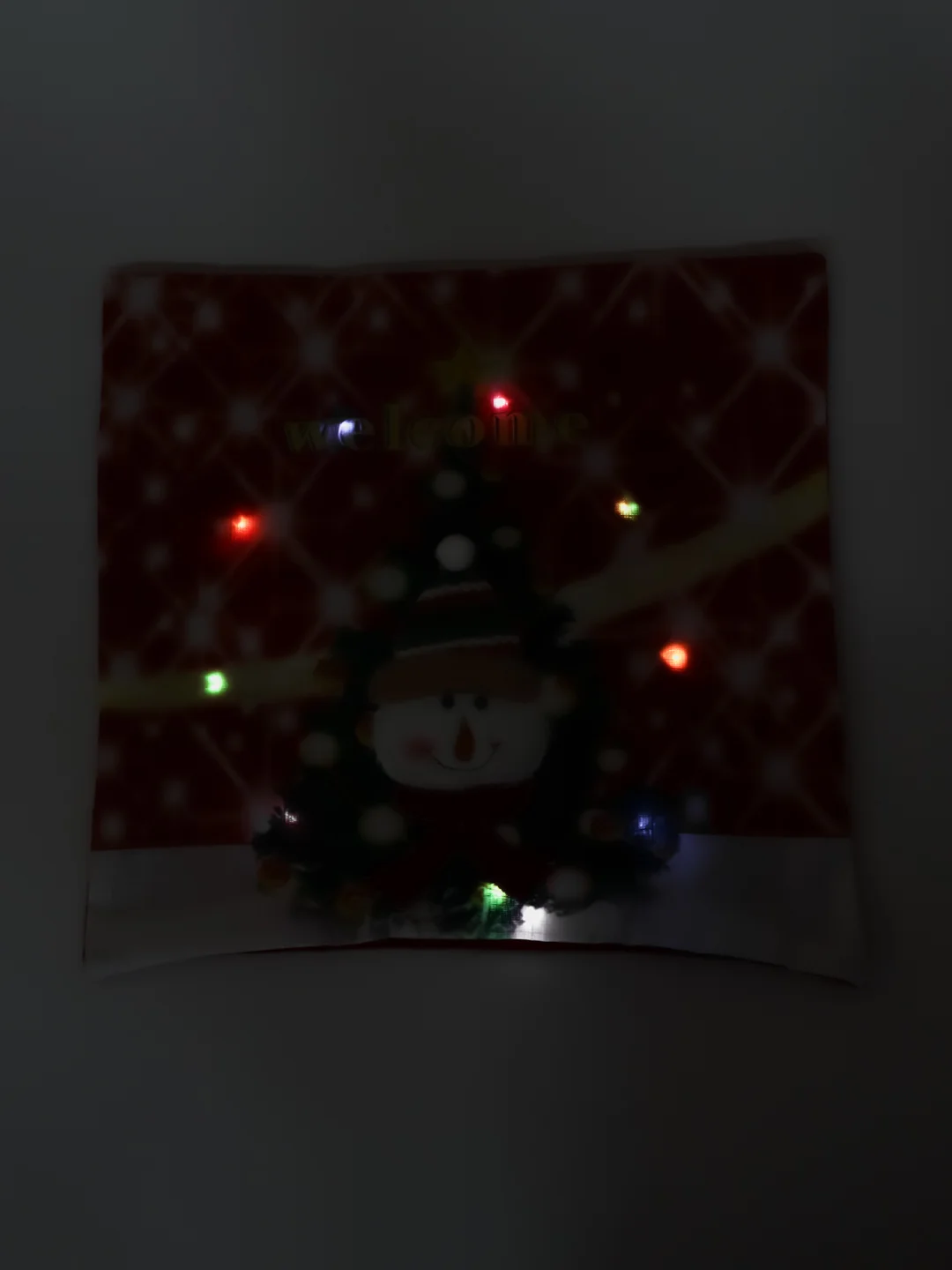 Алый новогодняя наволочка со светодиодной подсветкой "Merry Christmas"