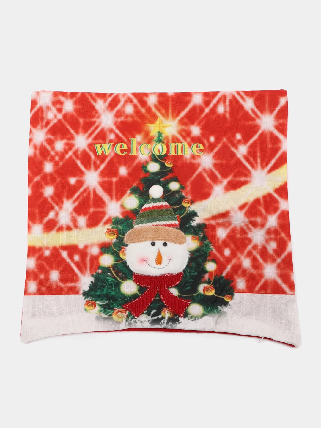 Алый новогодняя наволочка со светодиодной подсветкой "Merry Christmas"