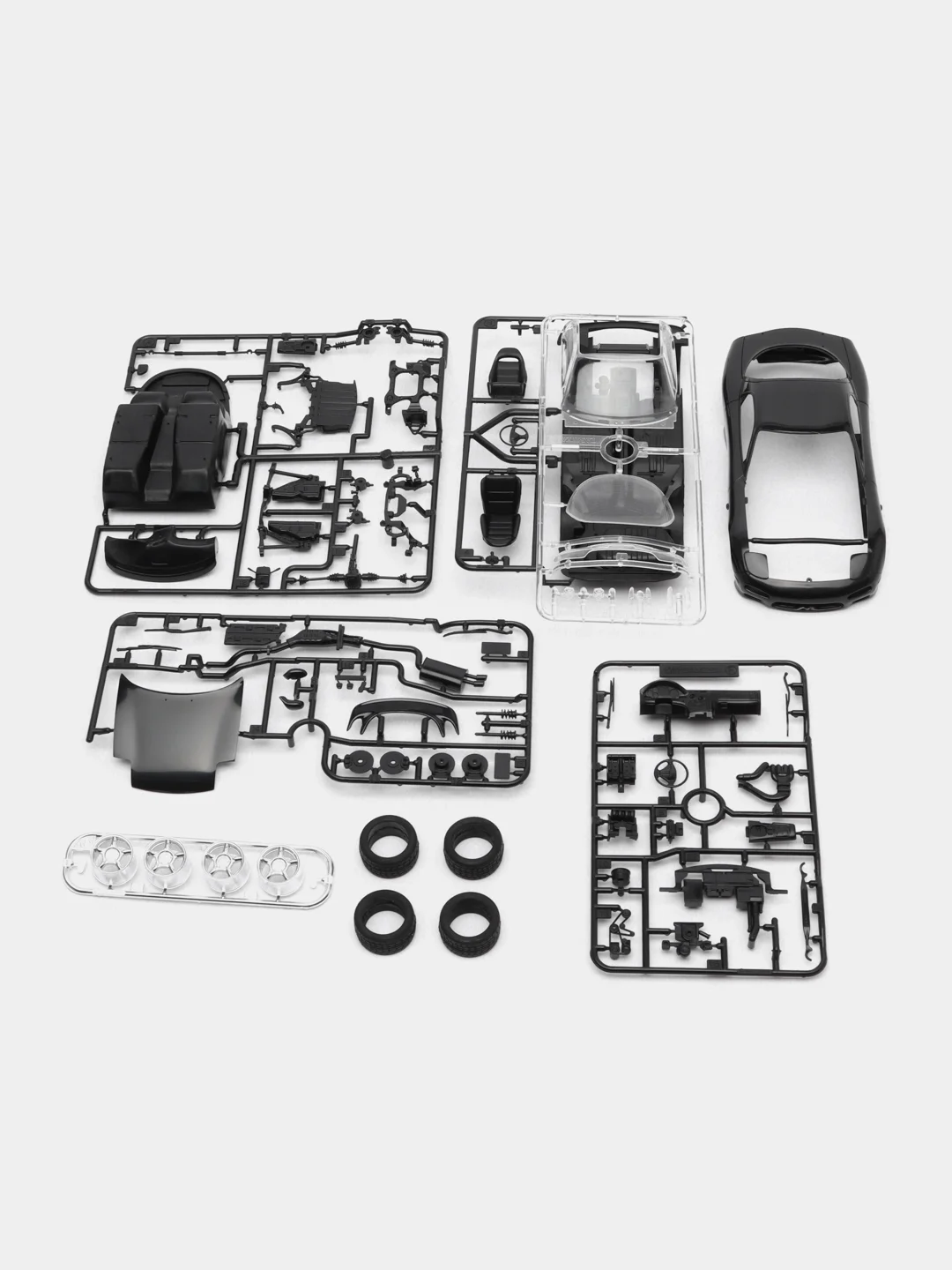 Черный сборочная модель 1/24 Мазда Mazda RX-7 R1, с внутренней конструкцией двигателя