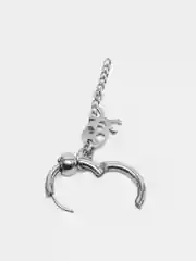 Серебряный сережка-кольцо из нержавеющей стали с крестом и черепом, мужская серьга, женская моно-серьга