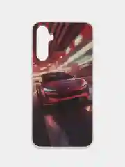 Бордовый чехол для Samsung Galaxy A34 / Самсунг Галакси А34, силиконовый, с рисунком