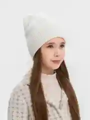 Белый шапка с подкладом, демисезонная, на весну, вязаная, унисекс