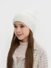 Белый шапка с подкладом, демисезонная, на весну, вязаная, унисекс
