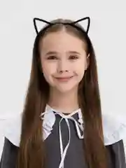 Ободок "Ушки кошки", ободок для девочки, пушистый, черный, ободок для волос