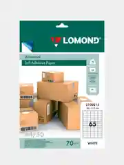 Этикетки самоклеящиеся 38х21,2мм Lomond А4, 65 этикеток на листе, 3250шт