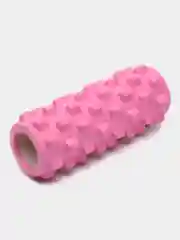 Розовый ролик массажный, валик для йоги, фитнеса и массажа