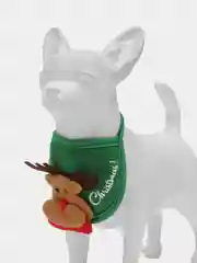 Зеленый новогодний костюм для кошек и собак, шапка и слюнявчик