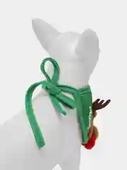 Зеленый новогодний костюм для кошек и собак, шапка и слюнявчик