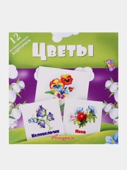Развивающие карточки 11х11 см, без текста. Цветы