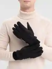 Черный перчатки флисовые, сенсорные, унисекс, зимние, спортивные