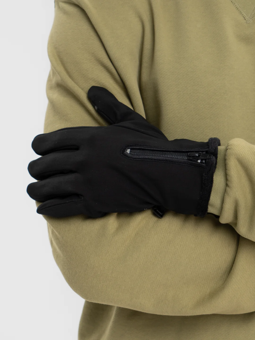 Осенне-зимние универсальные флисовые теплые перчатки c touch screen на молнии, L, XL, XXL