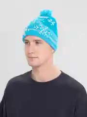 Лазурный шапка-бини новогодняя Cristam Hat, со светодиодной подсветкой