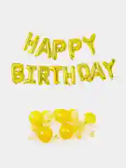 Золотой набор для дня рождения - "Happy Birthday" - 20 шаров - 2 ленты. Разнообразные цвета!
