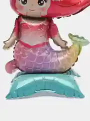Морской шар фольгированный на подставке "Единорог", "Тигрёнок", "Русалочка", 38-55 см
