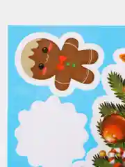 Желтый новогодние электростатические наклейки на окна, ПВХ