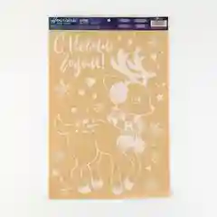 Синий наклейка для окон "Новый год", украшения "Елка", 17*25 см, голографическая фольга