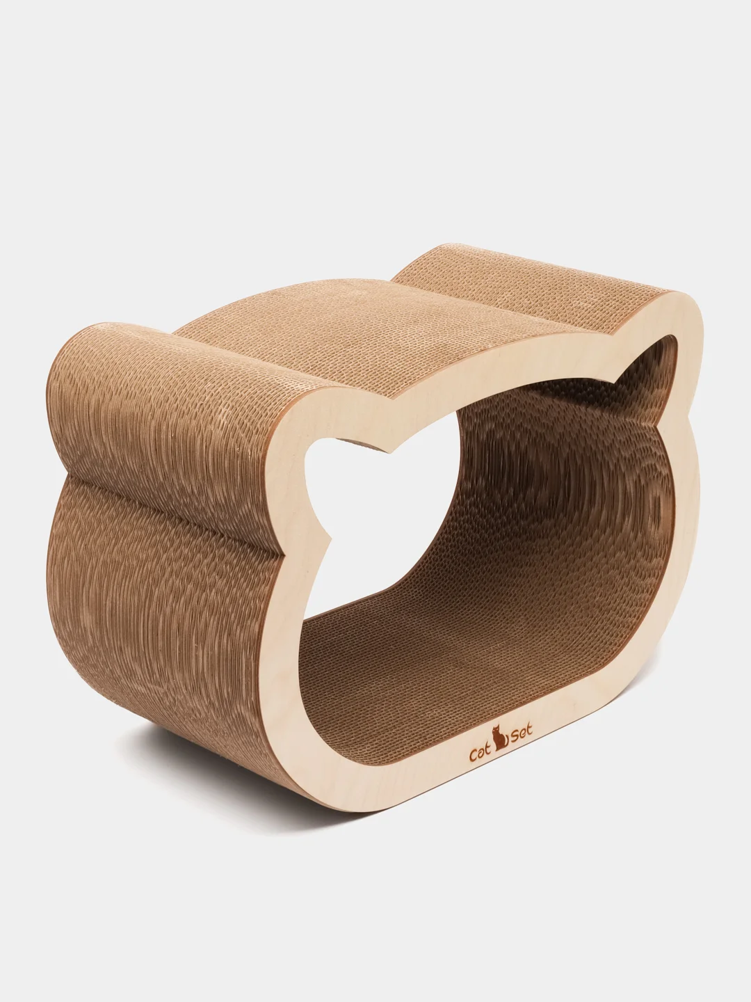 Cat Set "Когтеточка - лежанка Koty XL WOOD", 45*23*31см, Когтеточка для кошек из картона