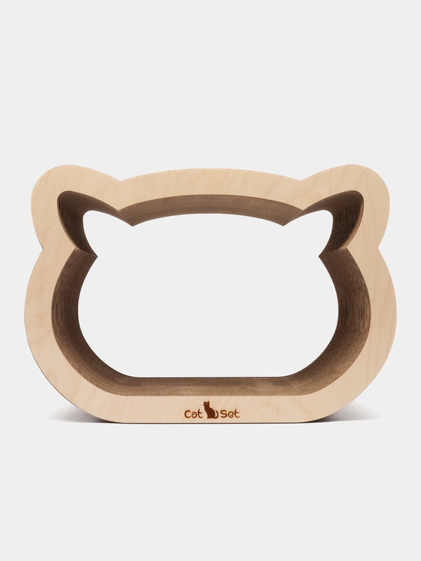 Cat Set "Когтеточка - лежанка Koty XL WOOD", 45*23*31см, Когтеточка для кошек из картона