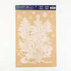 Вишнёвый наклейка для окон "Новый год", украшения "Елка", 17*25 см, голографическая фольга