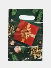 Зеленый пакет подарочный новогодний, 20*30, 1 шт, 3 шт