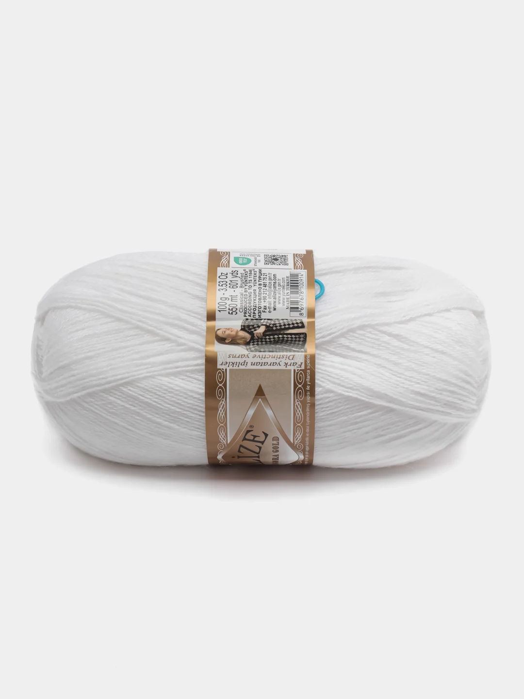 Белый пряжа Alize Angora Gold, 20% Шерсть 80% Акрил, 100 г, 550 м (часть 1)