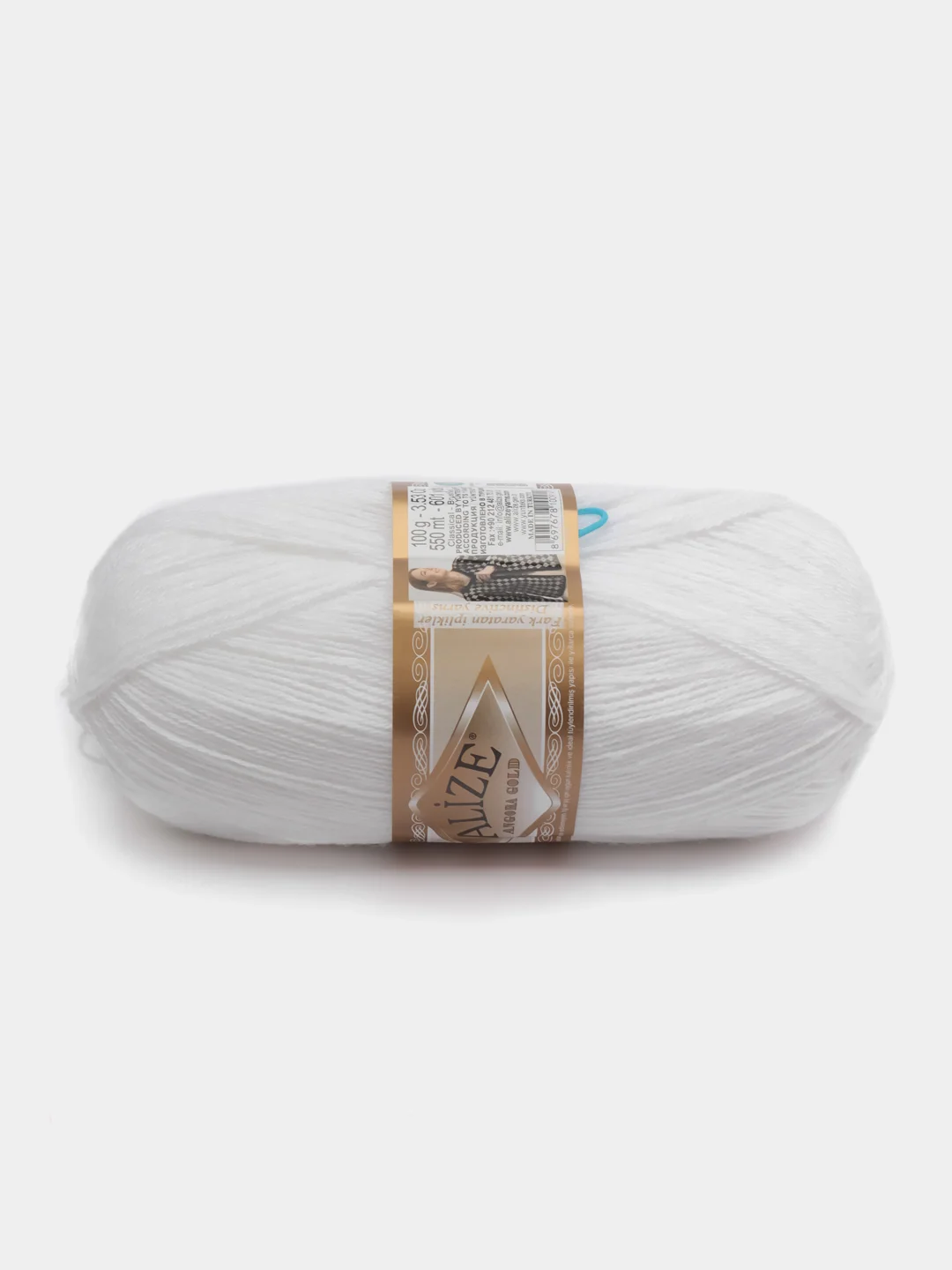 Белый пряжа Alize Angora Gold, 20% шерсть, 80% акрил, 100 г, 550 м, часть 2