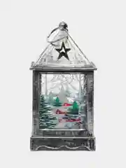 Серебряный новогодний фонарик, светодиодный