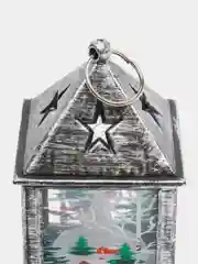 Серебряный новогодний фонарик, светодиодный