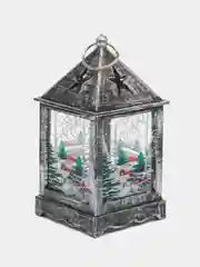 Серебряный новогодний фонарик, светодиодный