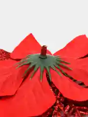 Алый цветы на елку, украшение на новый год, 5шт, цветы объемные