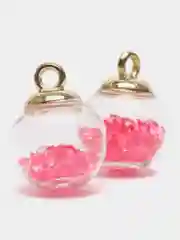 Фуксия стеклянный шарик со стразами, 2 штуки, D-16см (подвеска)