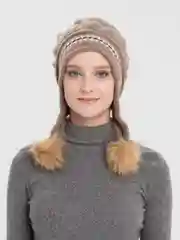 Песочный хаки шапка женская подрастковая детская вязаная