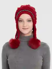 Бордовый шапка женская подрастковая детская вязаная