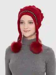 Бордовый шапка женская подрастковая детская вязаная