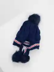 Синий шапка женская подрастковая детская вязаная