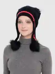 Черный шапка женская подрастковая детская вязаная