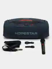 Синий колонка Bluetooth Hopestar A60 с 5 динамиками, мощностью 100W, с микрофоном