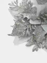 Серебряный цветы на елку, украшение на новый год, 5шт, цветы объемные